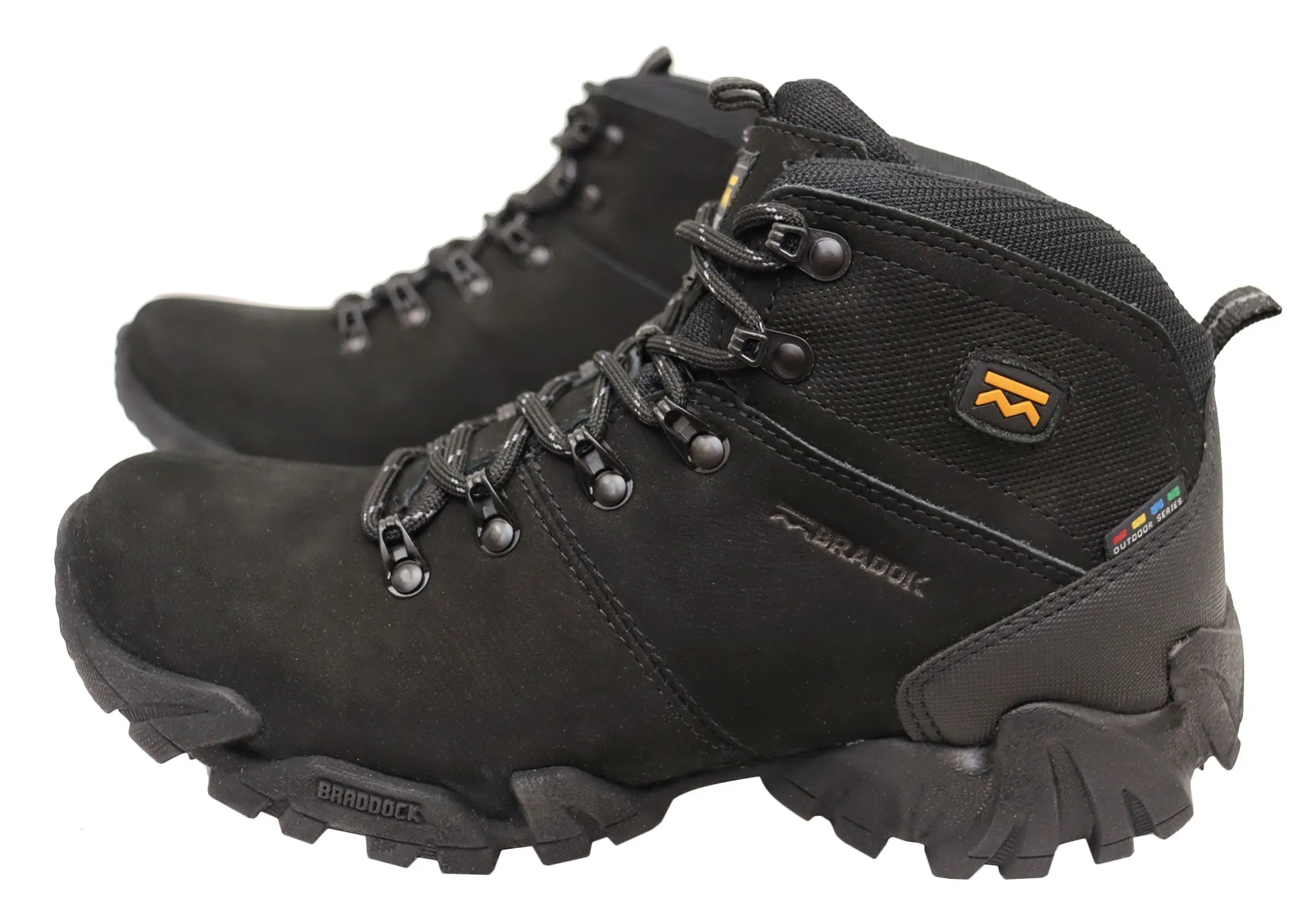 Bradok Nyiragongo Mens Comfort Leather Hiking Boots Made In Brazil