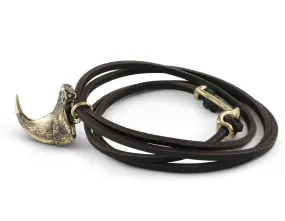 Bronze Leather Bracelet - Cougar Claw