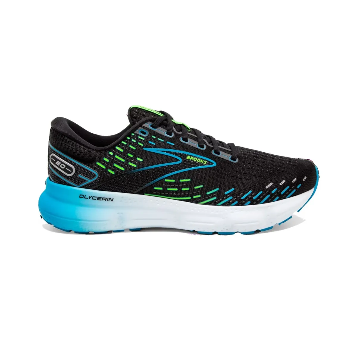 Brooks Glycerin 20 Running Shoes - Black Blue Green