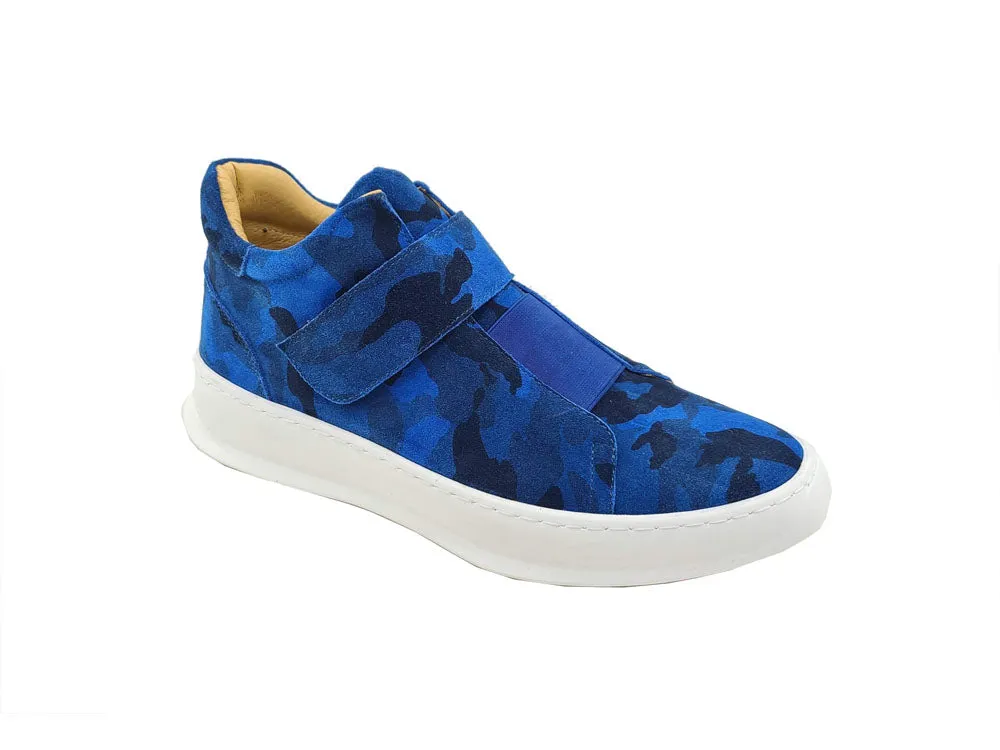 Camouflage Print Suede Sneakers