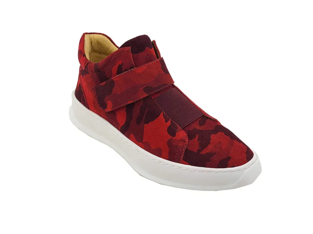 Camouflage Print Suede Sneakers