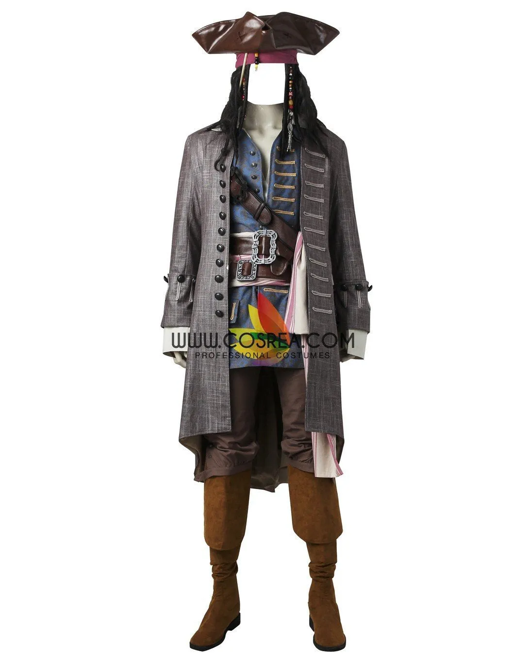 Captain Jack Sparrow costume Pirates of the Caribbean Dead Man Tell No Tales cosplay