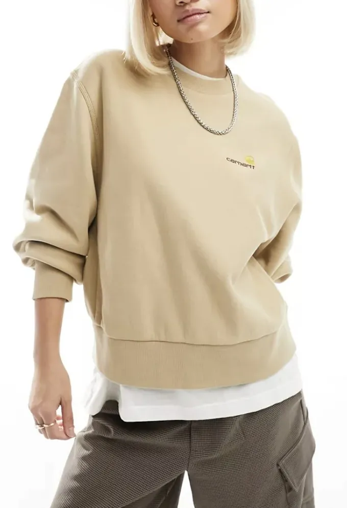 Carhartt Crew Neck Long Sleeves Cotton Oversized Logo Shirt