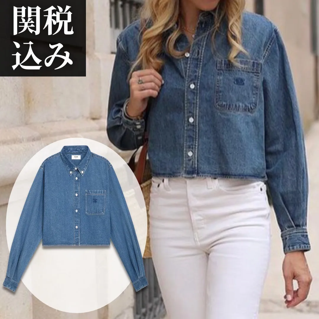 CELINE | Union Ocean Wash Denim Cropped Shirt