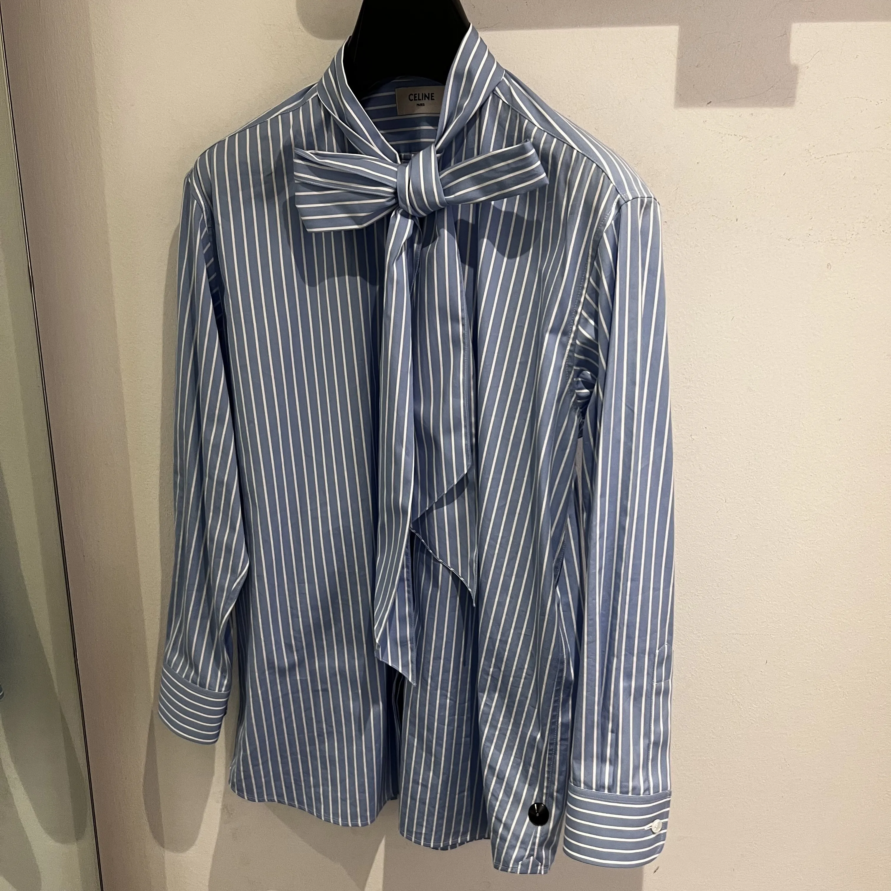 CELINE striped Poplin Lavallière shirt