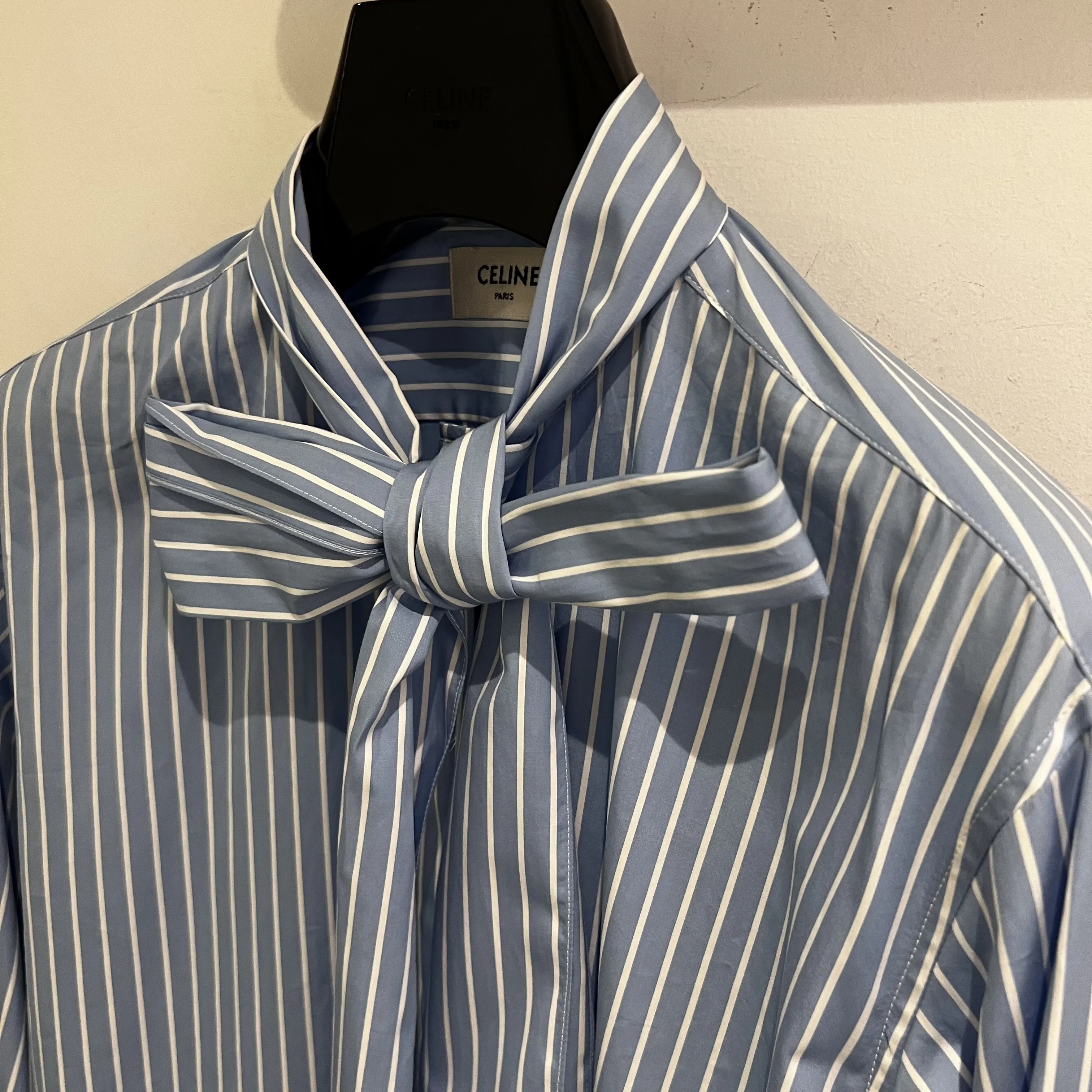 CELINE striped Poplin Lavallière shirt