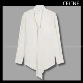 Celine striped silk romy lavalliere shirt