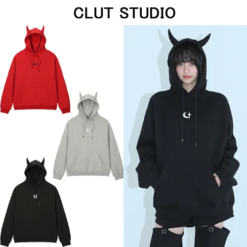 CLUT STUDIO | Street Style Long Sleeve Hoodies & Sweatshirts - Logo