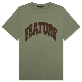 College Arch T-Shirt in Oil Green - Shop Now