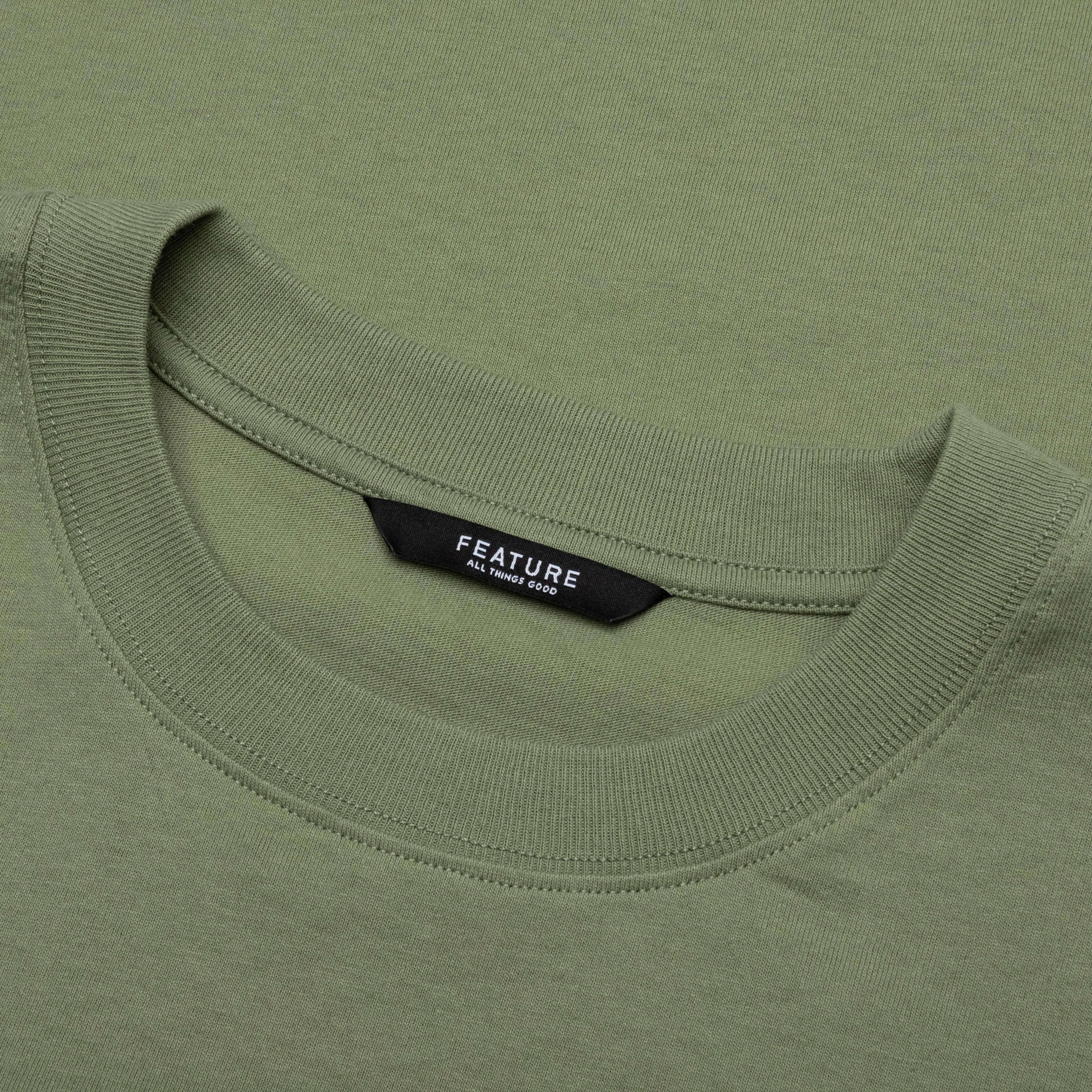 College Arch T-Shirt in Oil Green - Shop Now