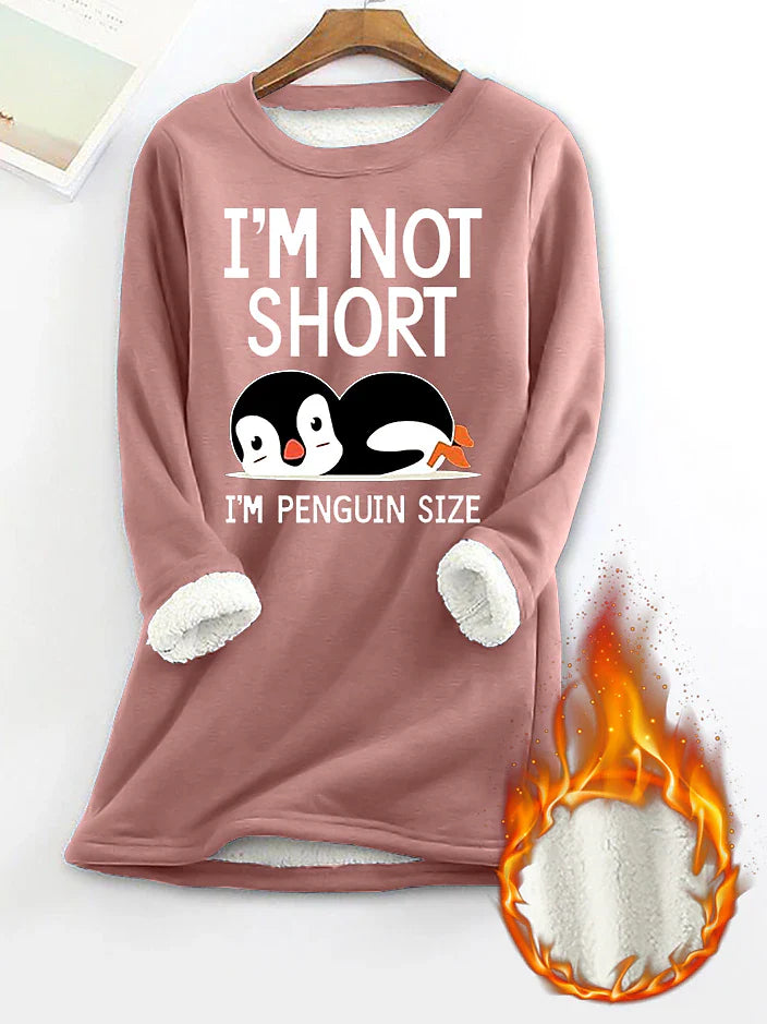 Cozy Thermal Shirt Penguin Design Women Stylish Comfort Fall Winter