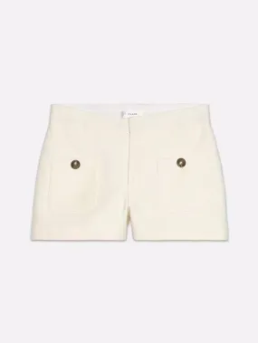 Cream Trouser Short with Patch Pocket