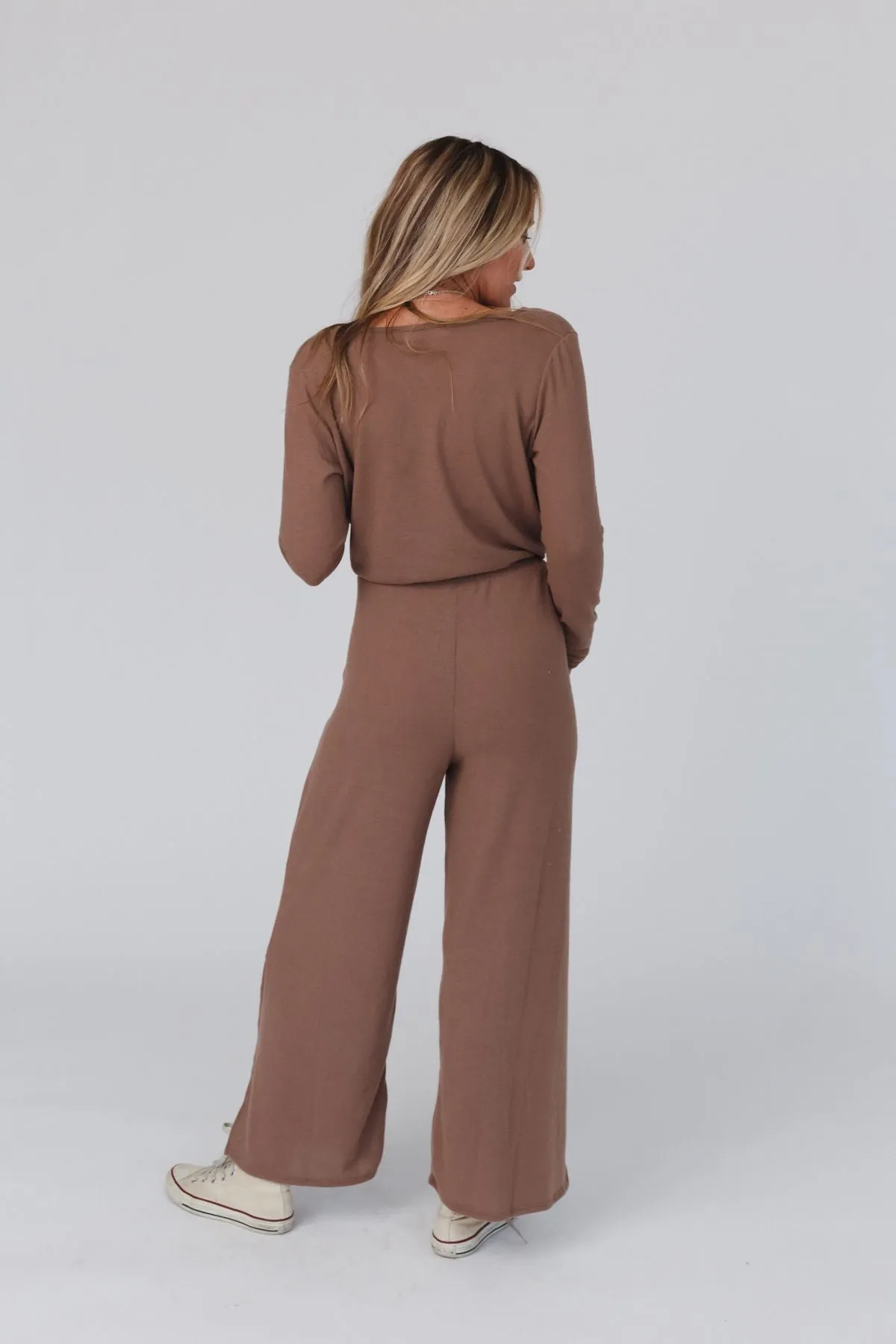 Cross Front Jumpsuit - Mushroom