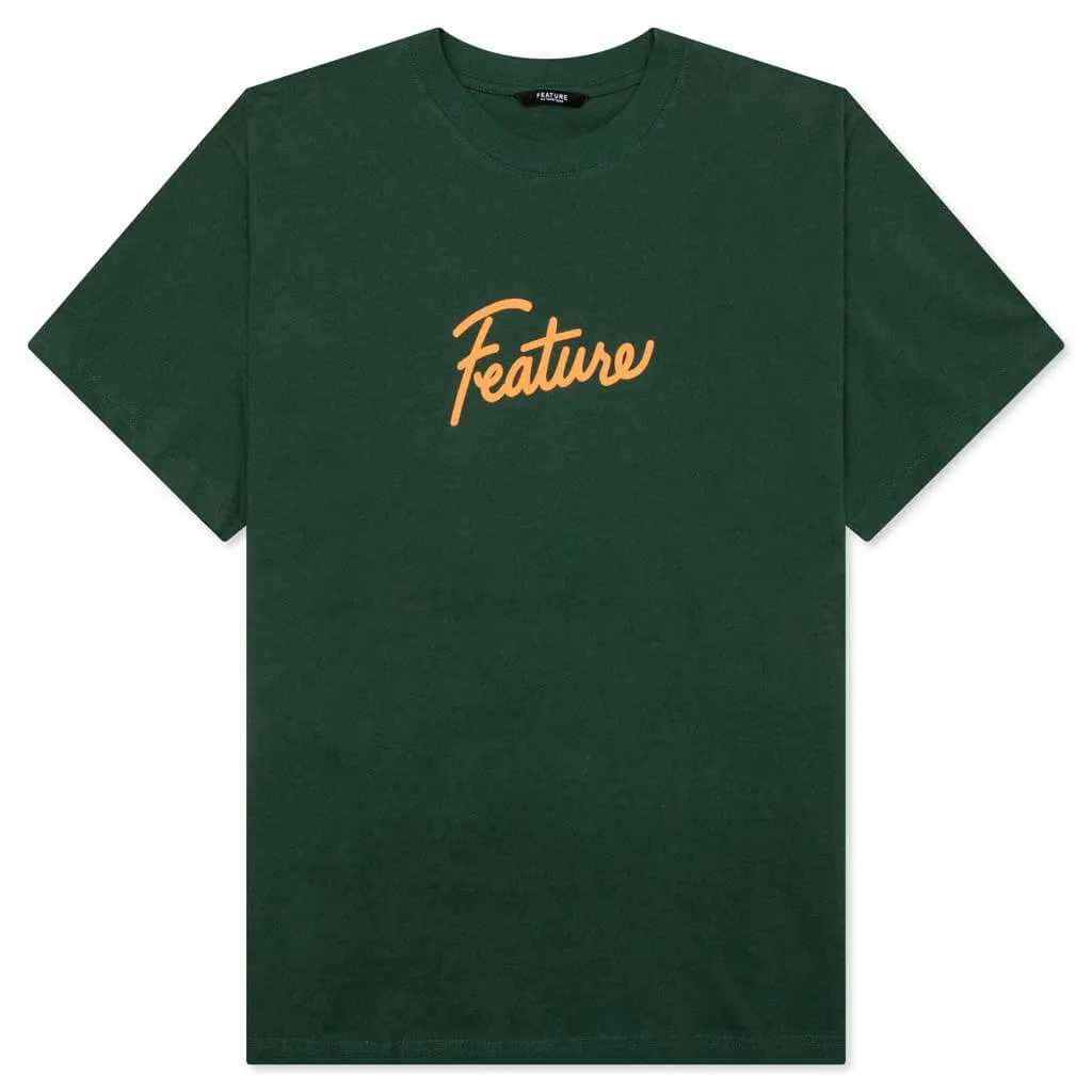 Dark Green Script Tee