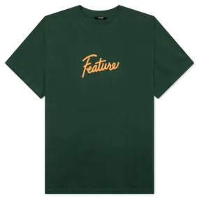 Dark Green Script Tee