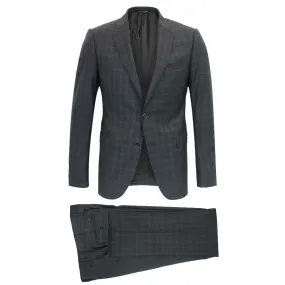 Emporio Armani M-Line 2 Piece Charcoal Woven Check Suit for Men