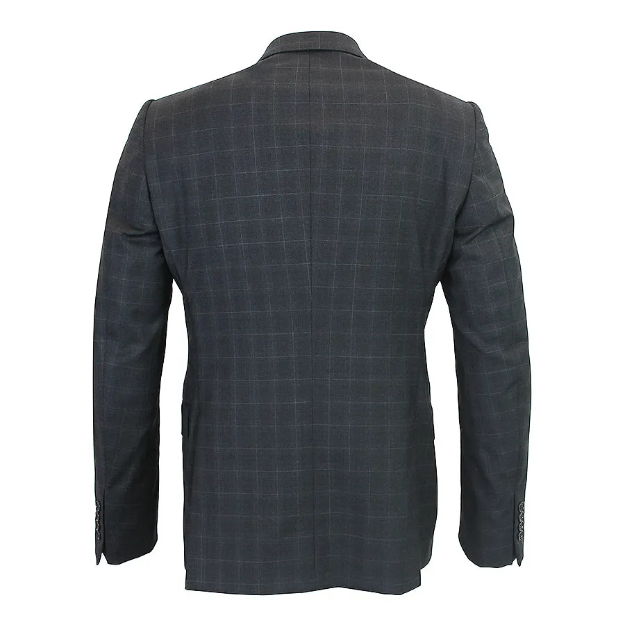 Emporio Armani M-Line 2 Piece Charcoal Woven Check Suit for Men