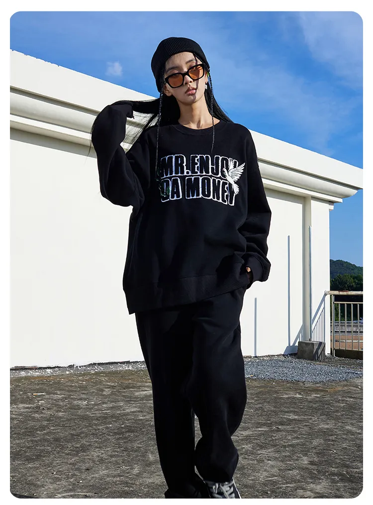 Enjoy Da Money | Unisex Street Style Long Sleeves Cotton Logo Hoodies