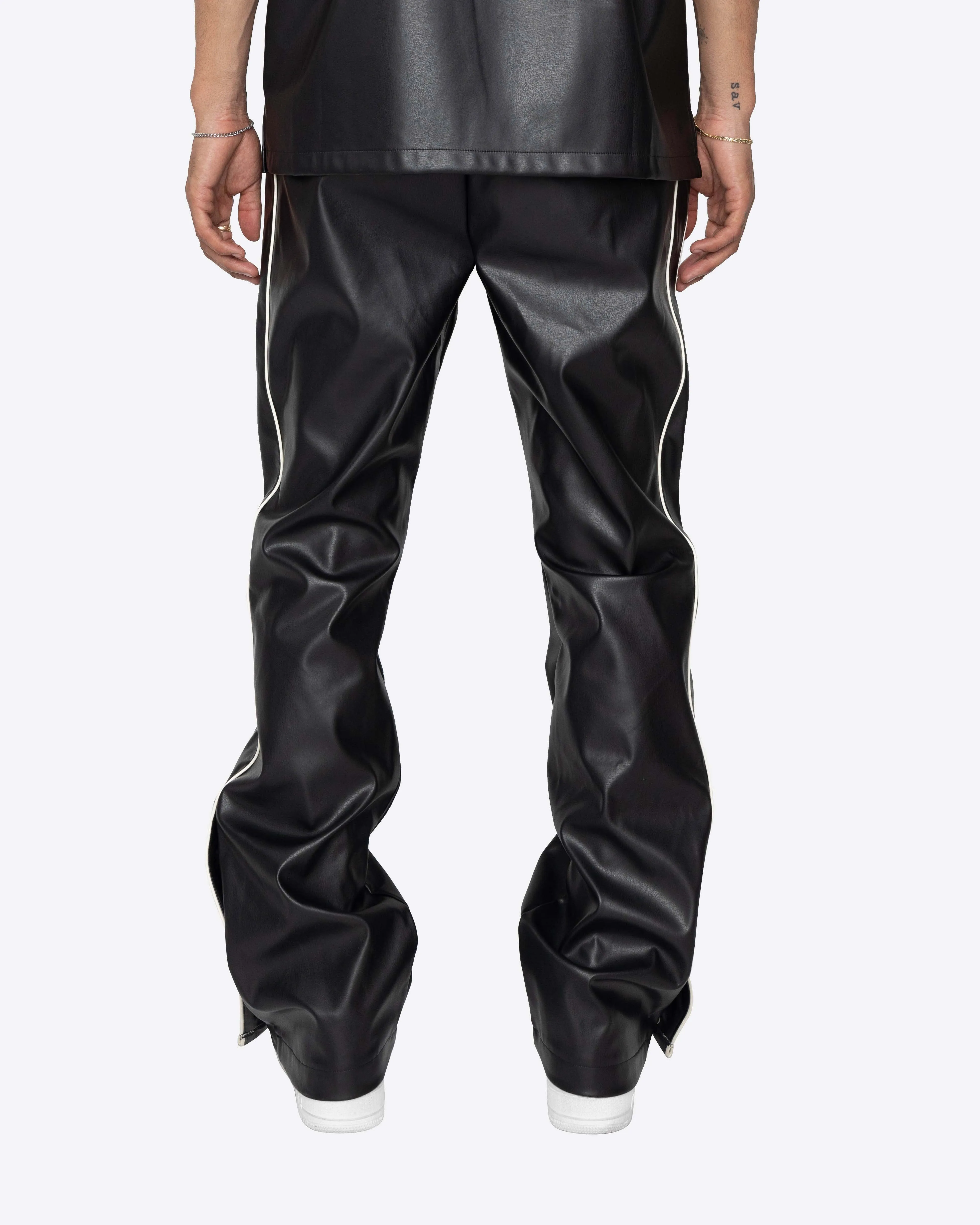 EPTM Black PU Downtown Track Pants