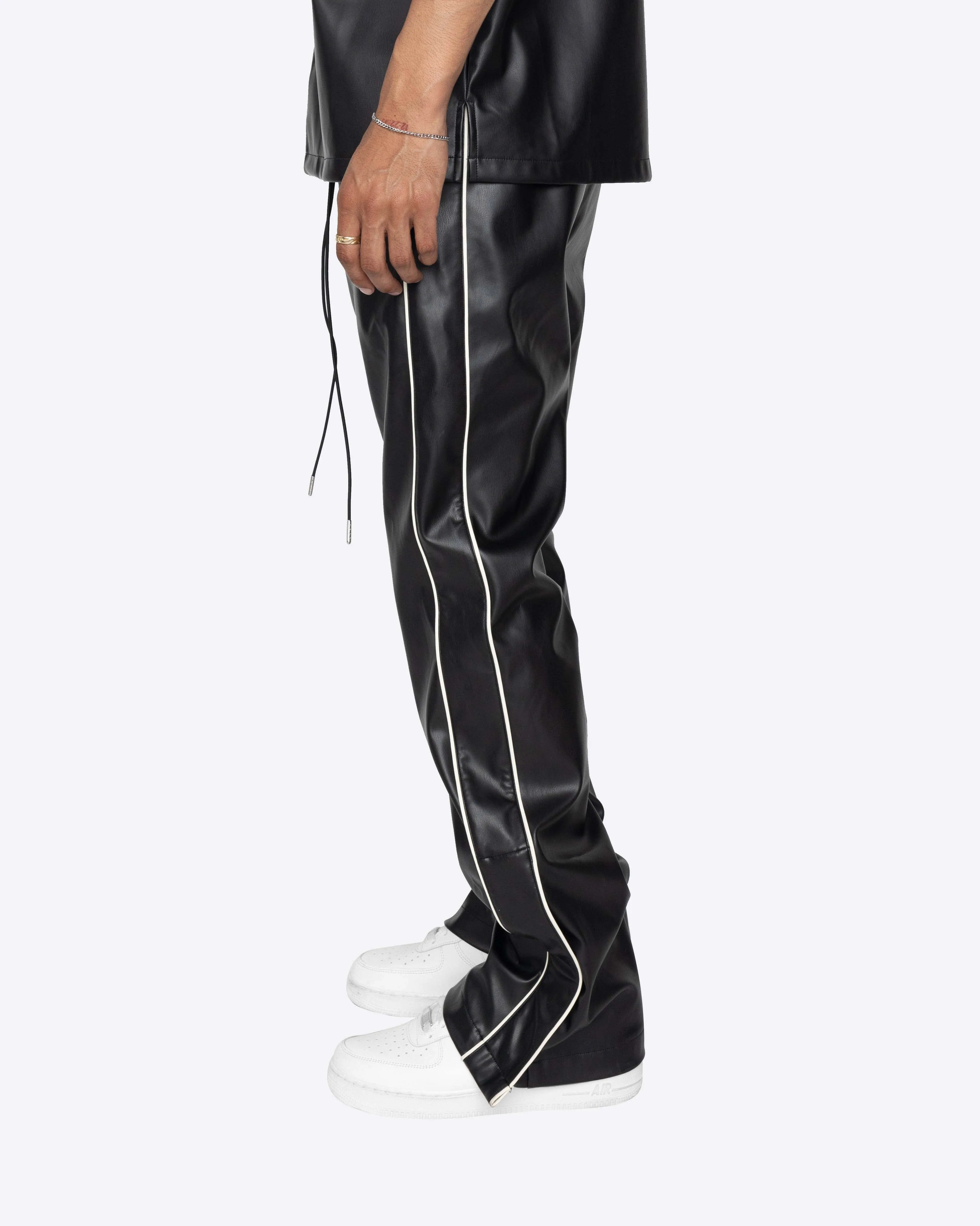 EPTM Black PU Downtown Track Pants