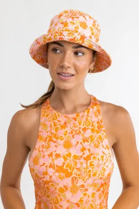 Evangeline floral hat, mandarin shade.