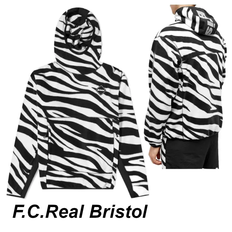 F.C.Real Bristol Zebra Patterns Unisex Street Style Long Sleeves Logo Hoodies