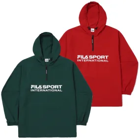 FILA Unisex Plain Logo Hoodies - Street Style Long Sleeves