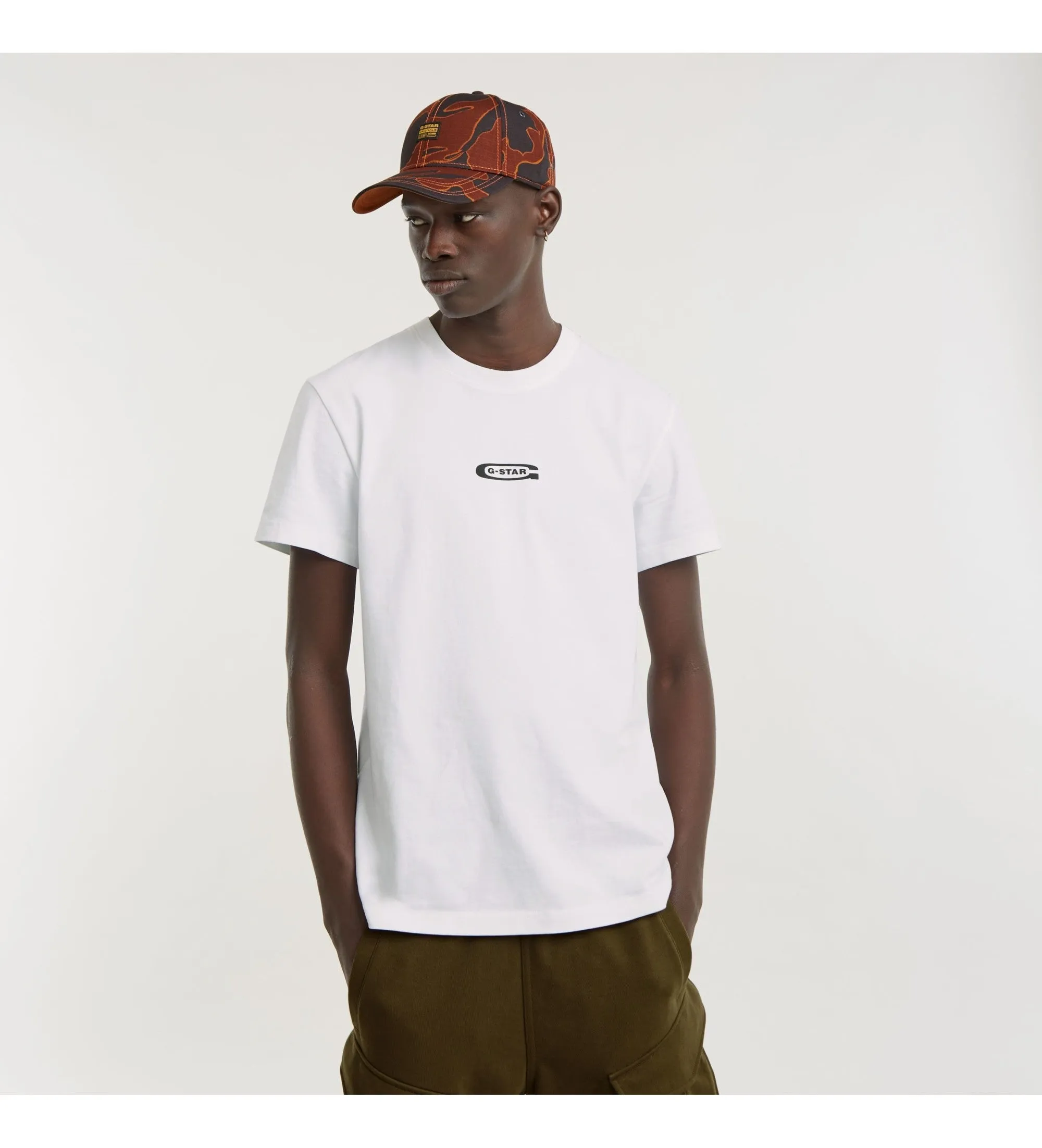 G-Star Men's White Photo Print R T-Shirt D25093