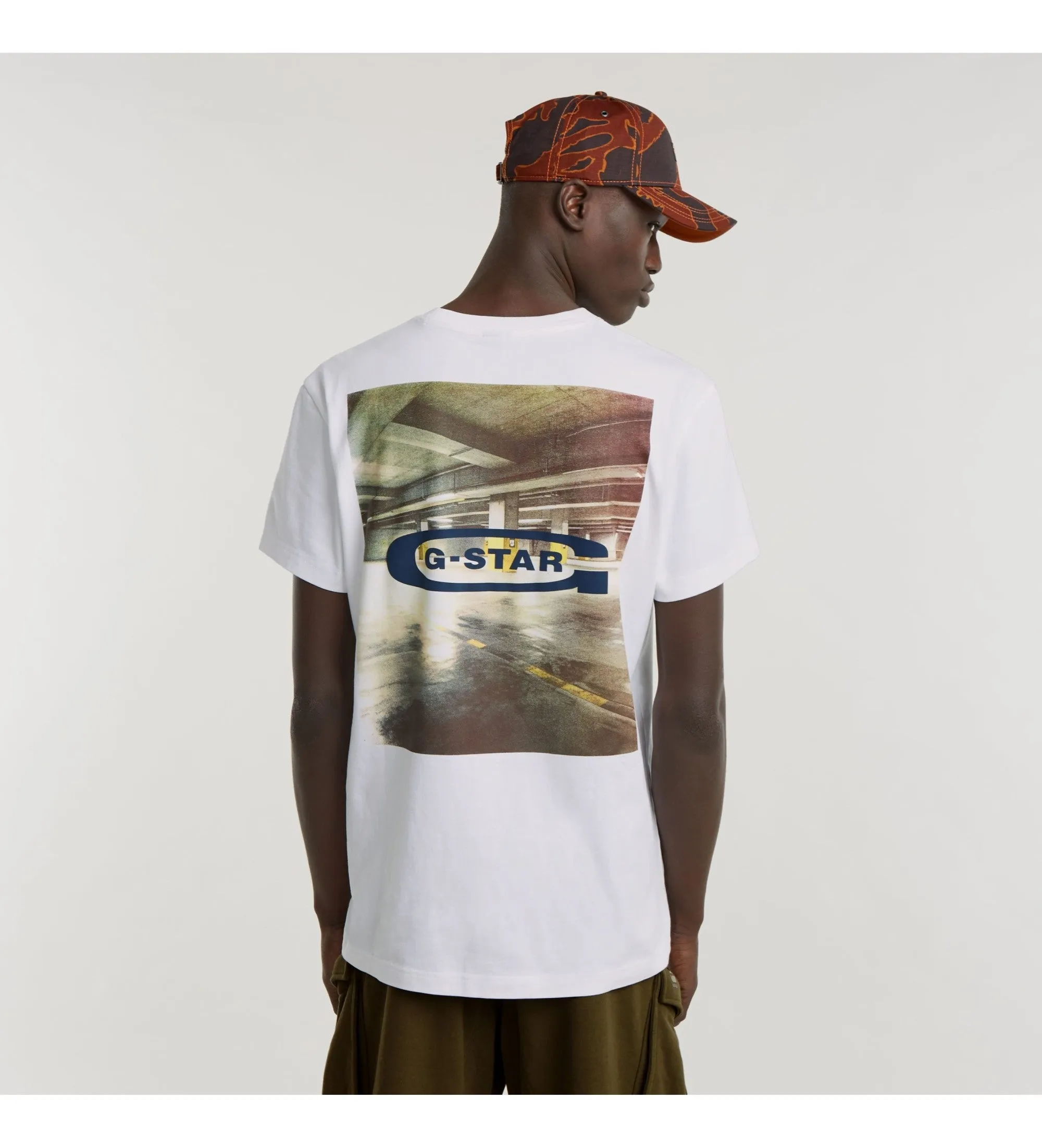 G-Star Men's White Photo Print R T-Shirt D25093