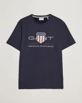 Gant Men's Archive Shield Short Sleeve T-Shirt - Dark Blue