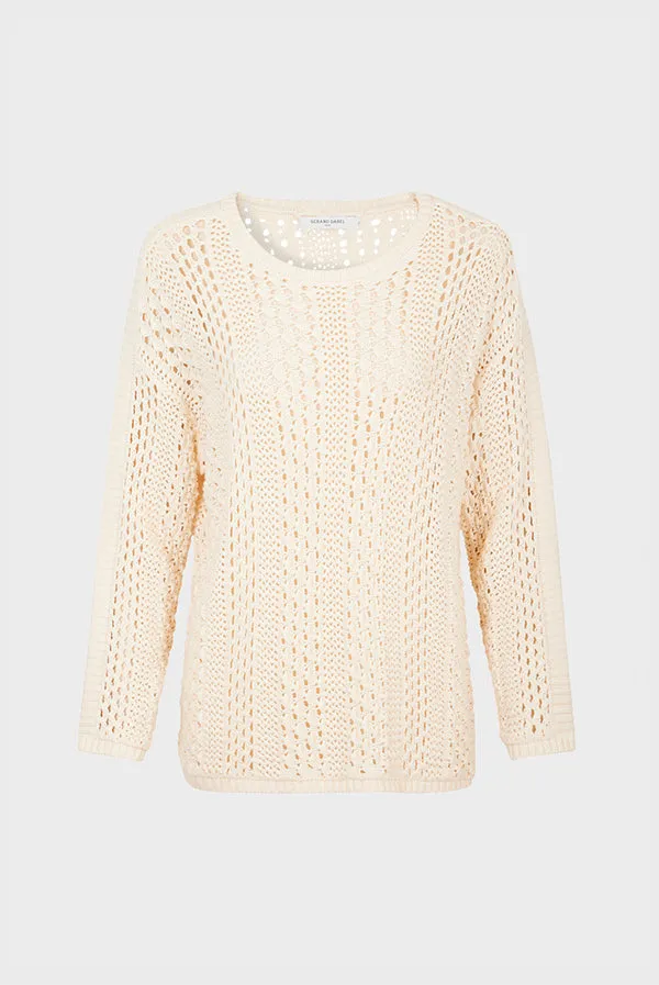 Gerard Darel LAURINA OPENWORK CROCHET SWEATER