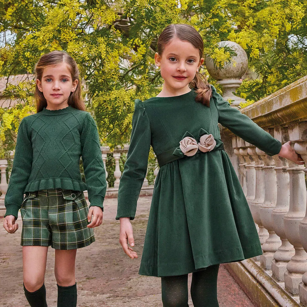 Girls Green Knitted Sweater