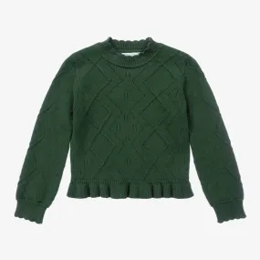 Girls Green Knitted Sweater