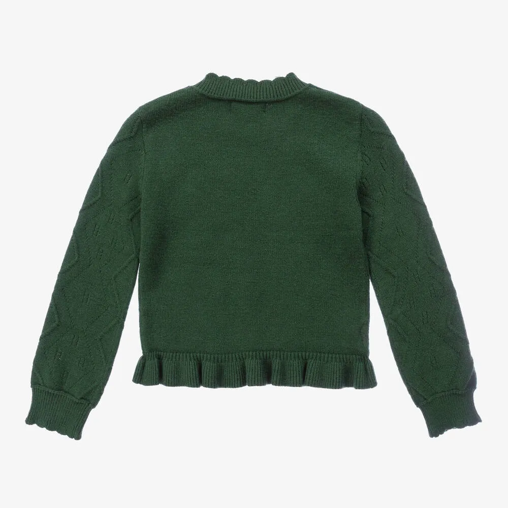 Girls Green Knitted Sweater