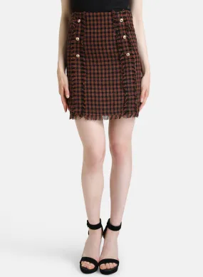 Google SEO: Jacquard Mini Skirt Button Detail