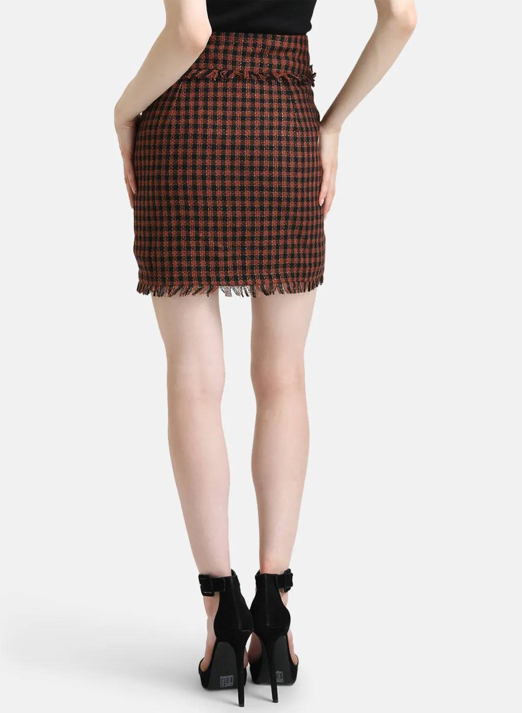 Google SEO: Jacquard Mini Skirt Button Detail