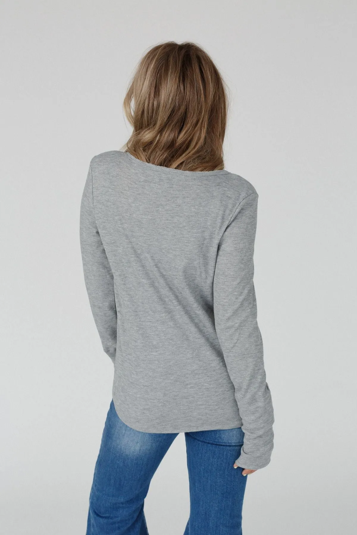 Gray Long Sleeve Top - Jacqueline