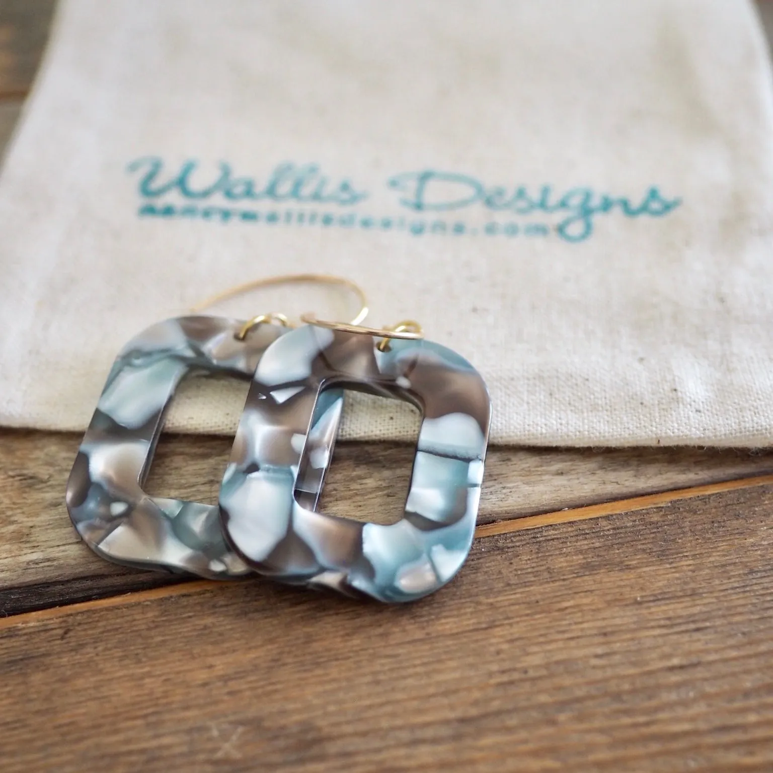 Gray Taupe Geometric Earrings