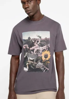 Grey photo print t-shirt.