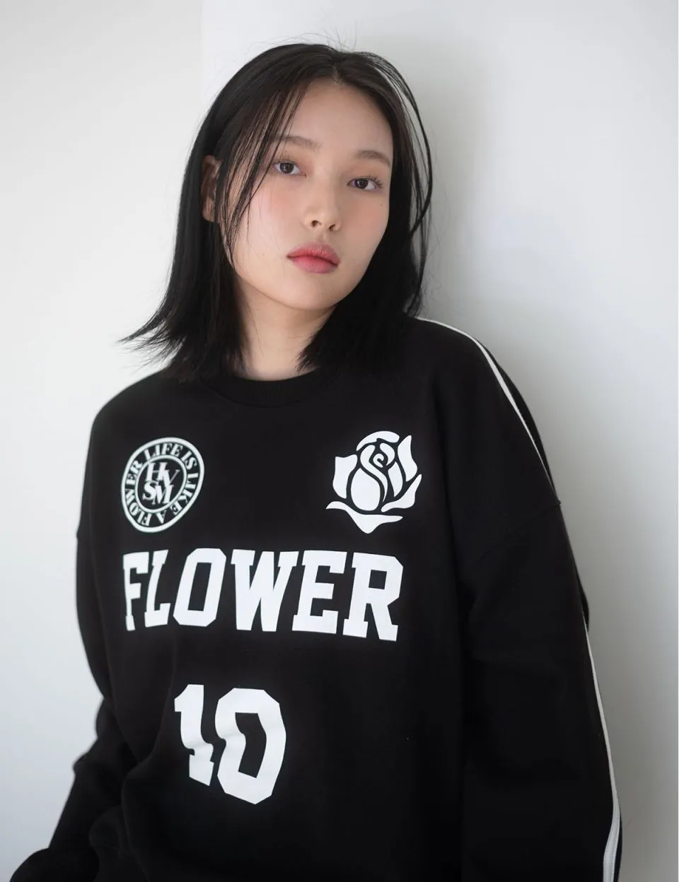 HAVISM Flower Patterns Long Sleeves Logo - Street Style