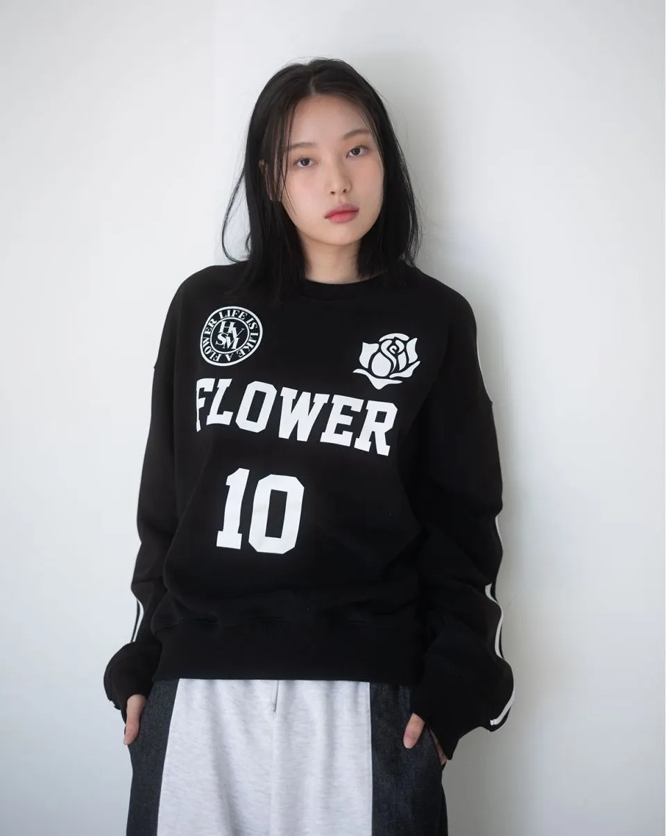 HAVISM Flower Patterns Long Sleeves Logo - Street Style