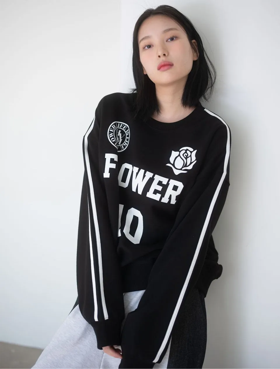 HAVISM Flower Patterns Long Sleeves Logo - Street Style