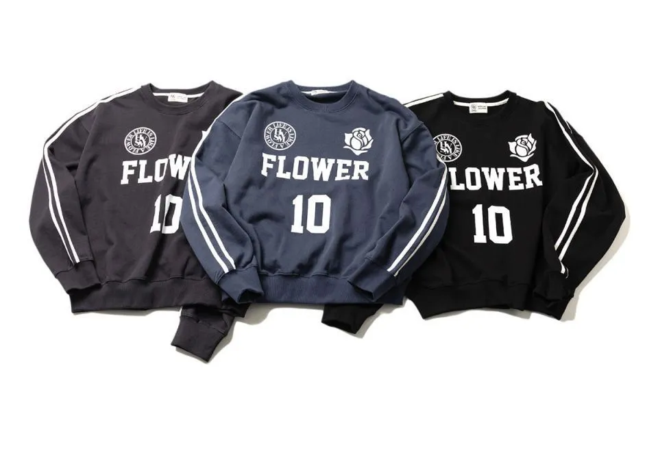 HAVISM Flower Patterns Long Sleeves Logo - Street Style