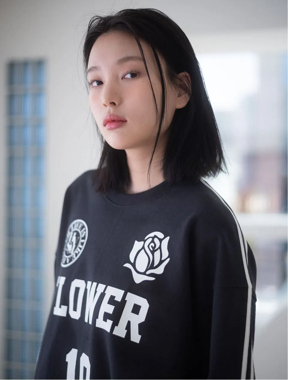 HAVISM Flower Patterns Long Sleeves Logo - Street Style