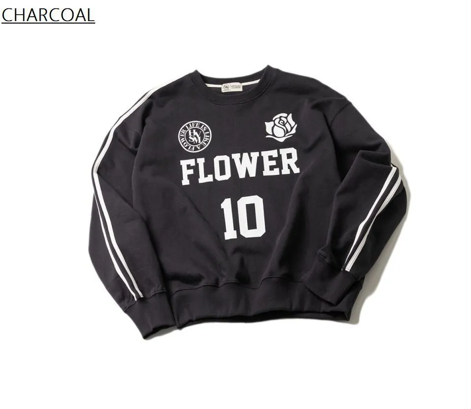 HAVISM Flower Patterns Long Sleeves Logo - Street Style