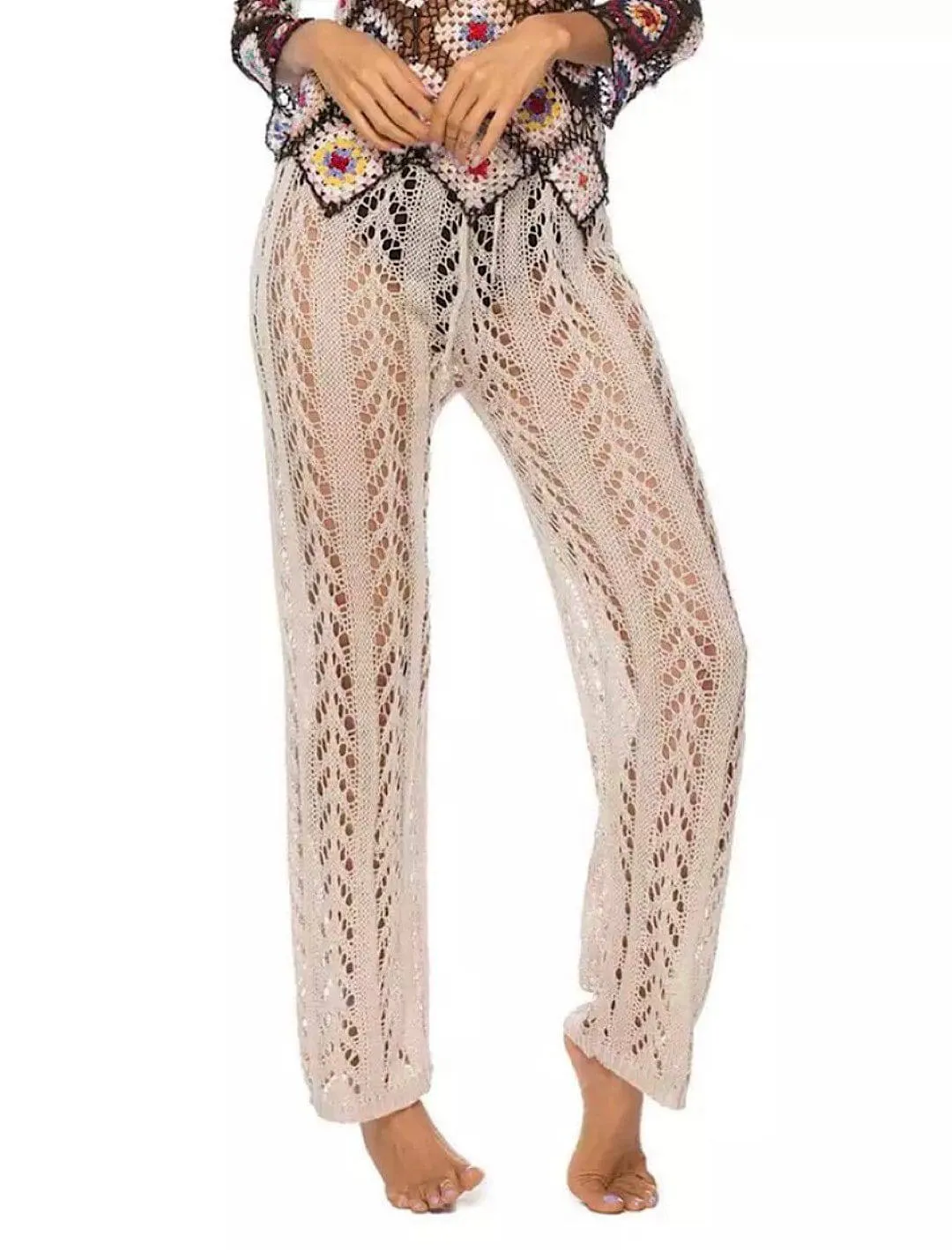 High Waist Crochet Beach Pants