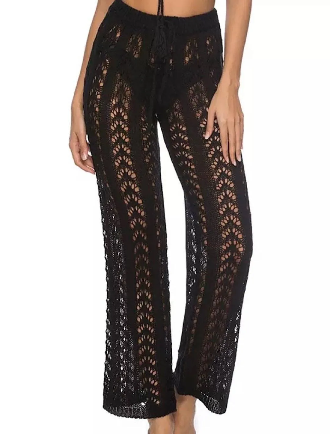 High Waist Crochet Beach Pants