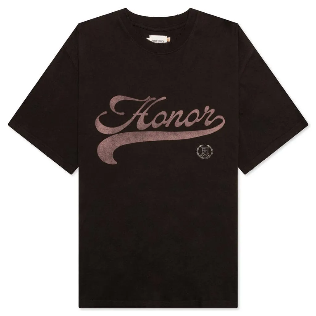 Holiday Script Short Sleeve Shirt - Black