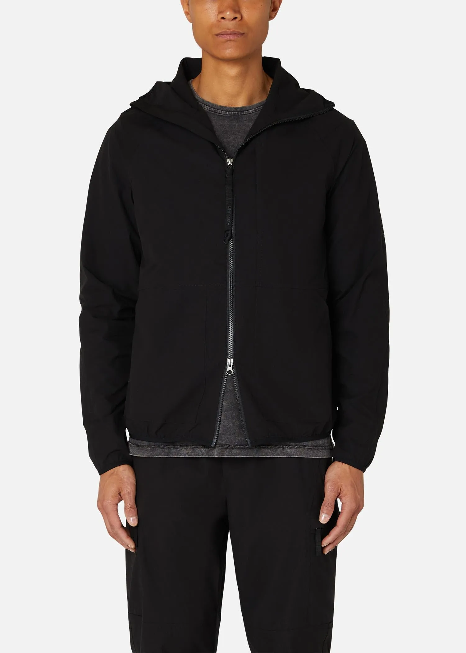 HOODED TECH JACKET BLACK