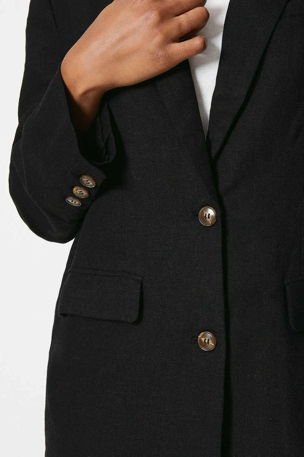 Jackets & Coats | Linen Single Breasted Blazer | Warehouse